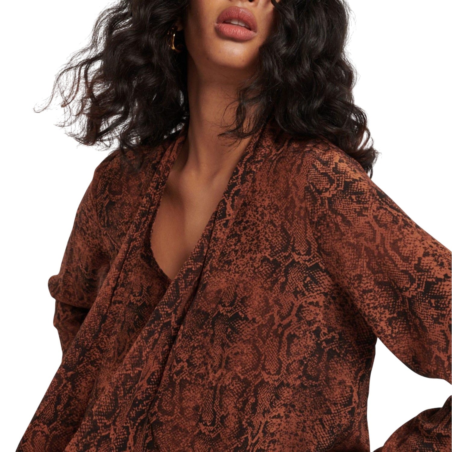 Brown - Side - Nobody´s Child Womens-Ladies Karina Snake Print Blouse