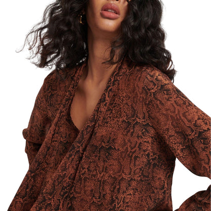 Brown - Side - Nobody´s Child Womens-Ladies Karina Snake Print Blouse