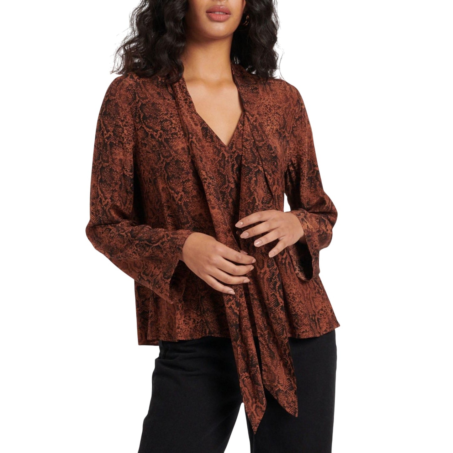 Brown - Lifestyle - Nobody´s Child Womens-Ladies Karina Snake Print Blouse