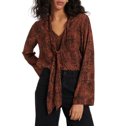 Brown - Front - Nobody´s Child Womens-Ladies Karina Snake Print Blouse