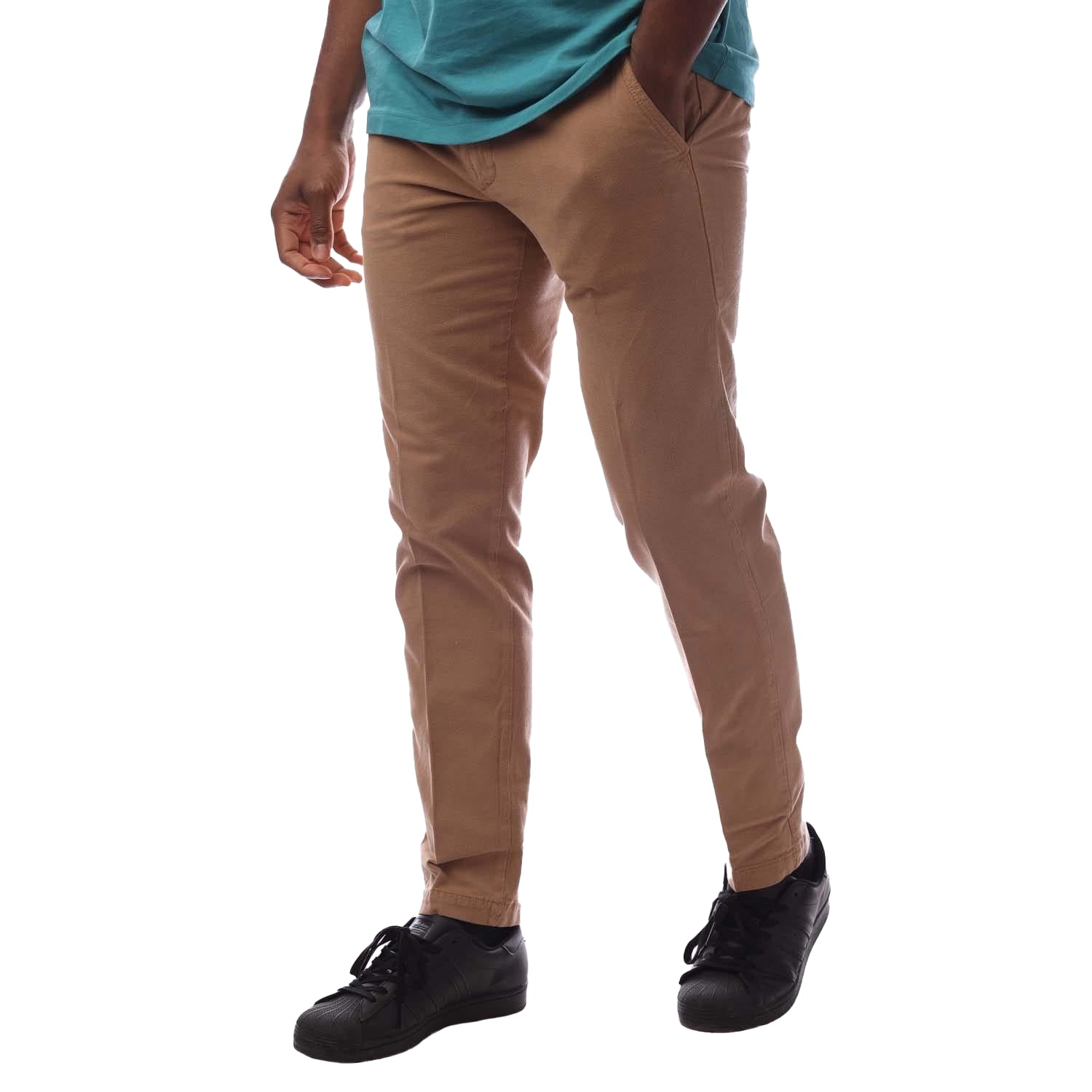 Beige - Front - Boss Mens Kaiton Slim Trousers