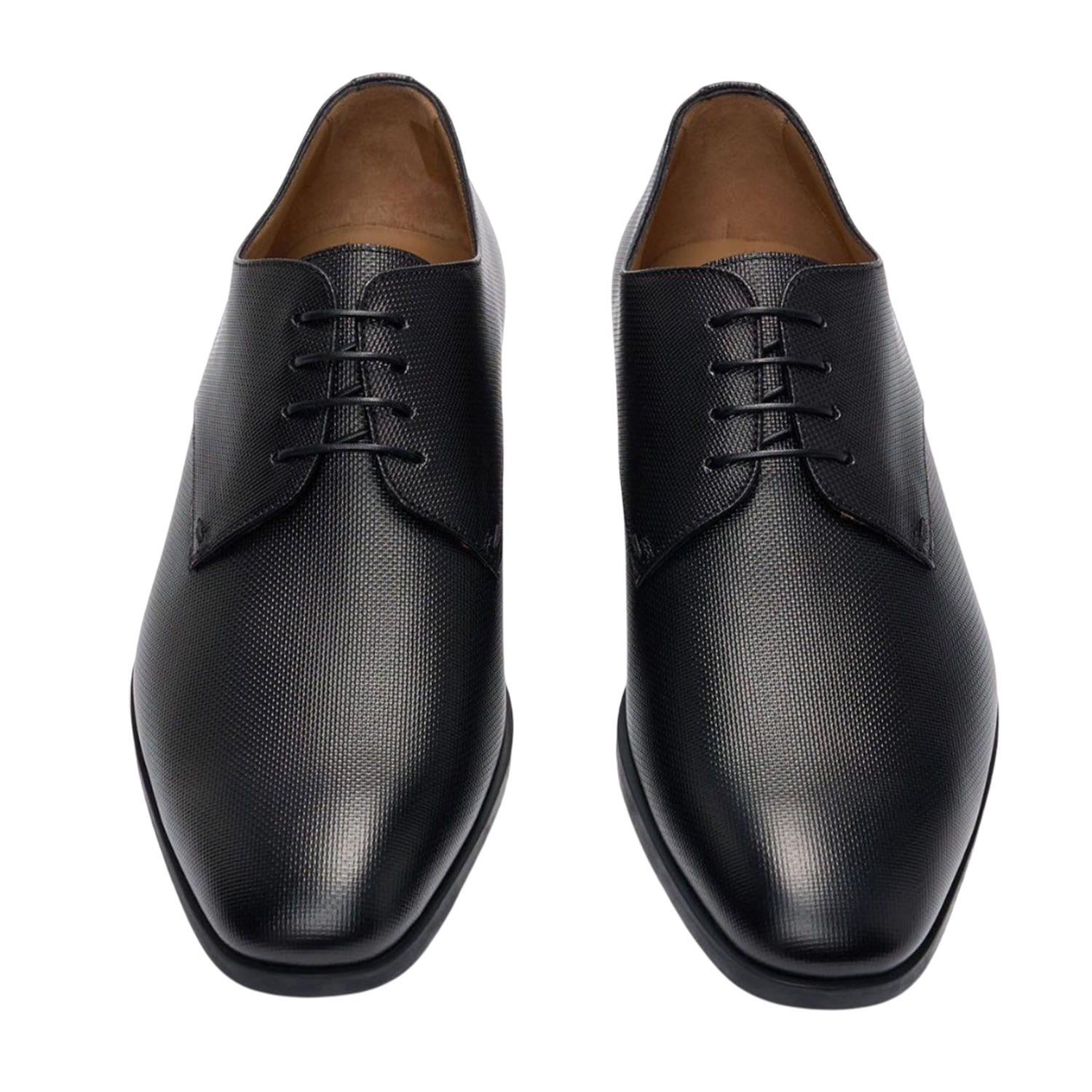 Black - Pack Shot - Boss Mens Kensington Leather Derby Shoes