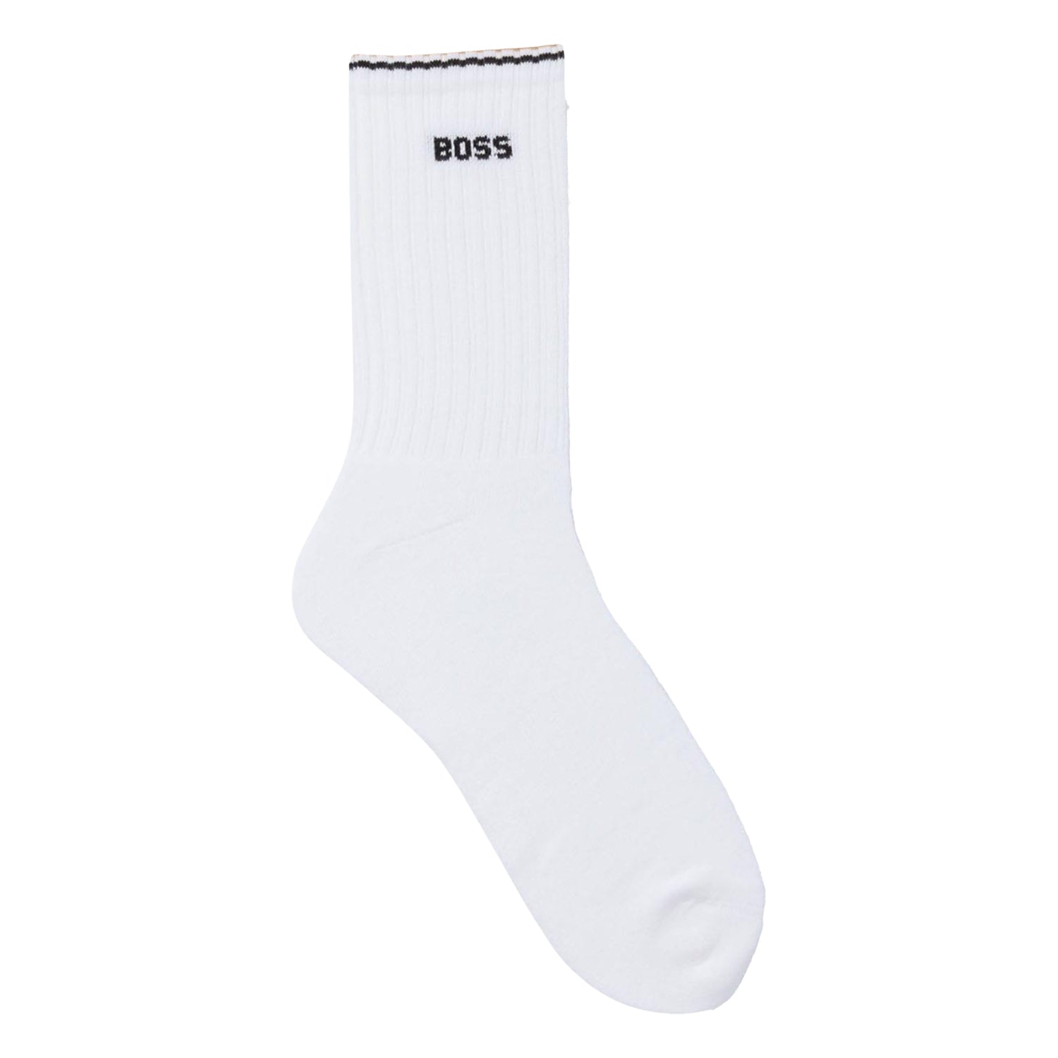 White-Black-Brown - Back - Boss Unisex Adult Logo Socks (Pack of 3)