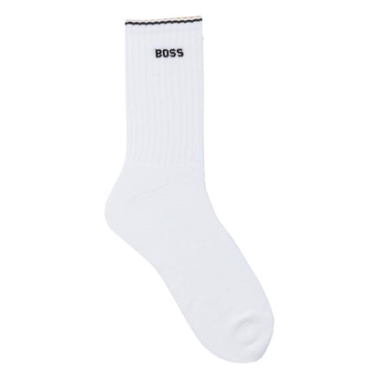 White-Black-Brown - Back - Boss Unisex Adult Logo Socks (Pack of 3)