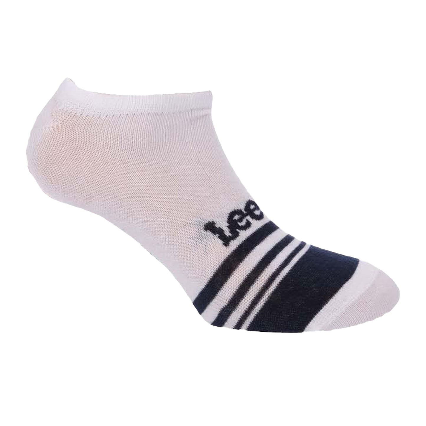White - Back - Lee Womens-Ladies Striped Liner Socks (Pack of 3)