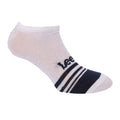 White - Back - Lee Womens-Ladies Striped Liner Socks (Pack of 3)