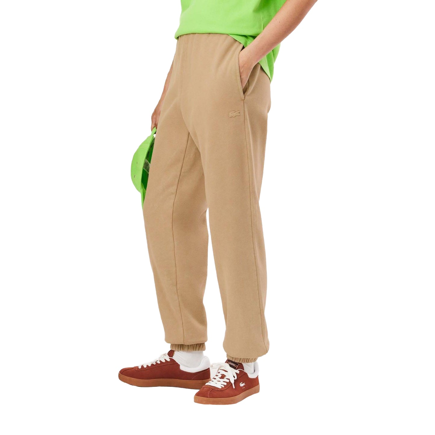 Beige - Side - Lacoste Unisex Adult Cotton Regular Jogging Bottoms