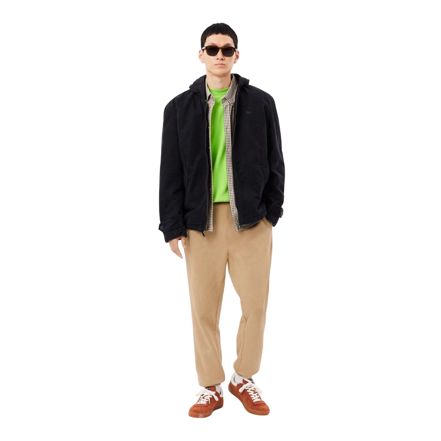 Beige - Close up - Lacoste Unisex Adult Cotton Regular Jogging Bottoms