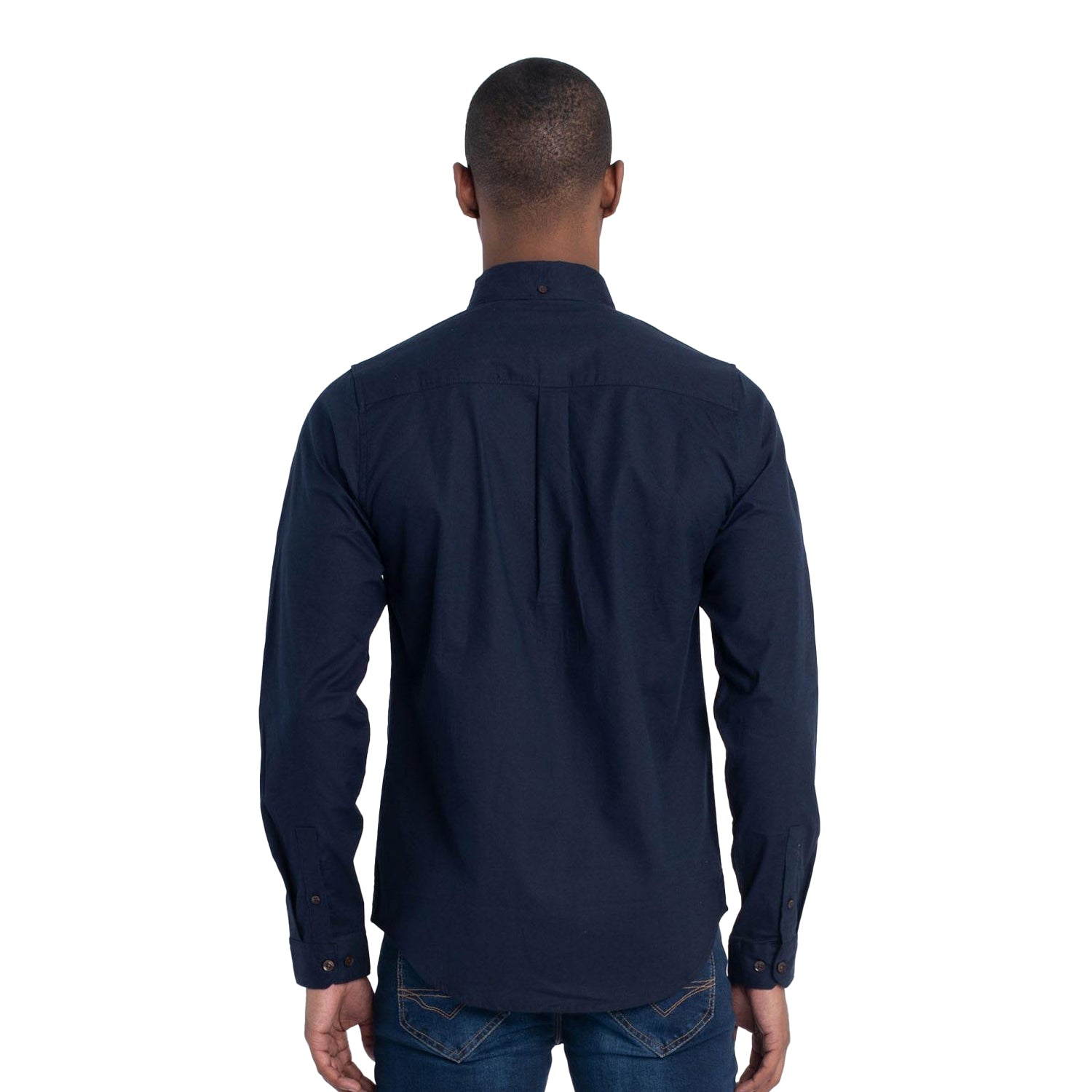 Navy - Back - Luke 1977 Mens Oxford Long-Sleeved Shirt