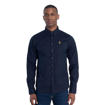 Navy - Front - Luke 1977 Mens Oxford Long-Sleeved Shirt