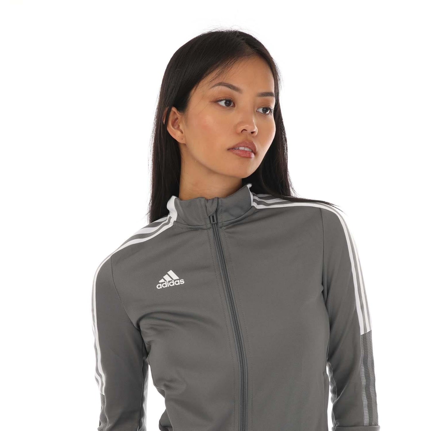 Grey - Side - Adidas Womens-Ladies Tiro 21 Track Jacket