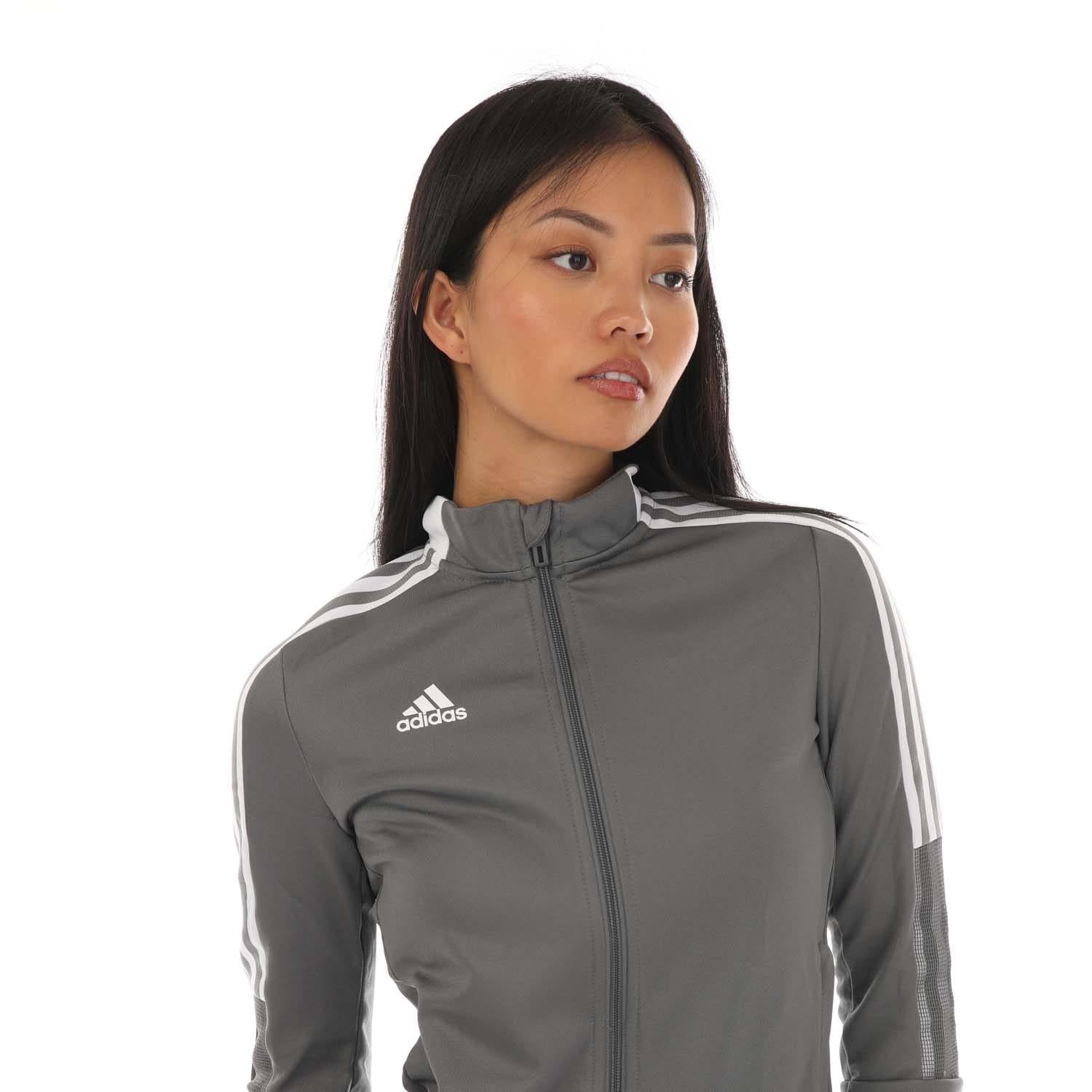Grey - Side - Adidas Womens-Ladies Tiro 21 Track Jacket
