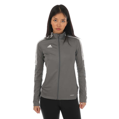 Grey - Front - Adidas Womens-Ladies Tiro 21 Track Jacket