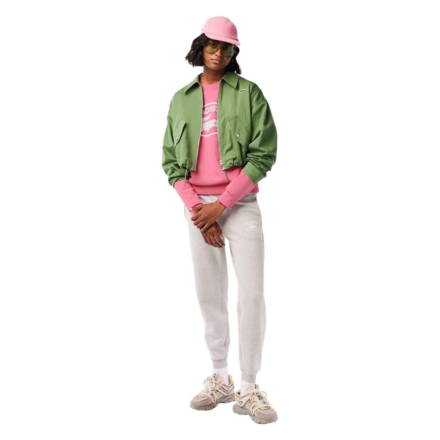 Pink - Lifestyle - Lacoste Womens-Ladies Organic Cotton Fleece Loose Sweatshirt