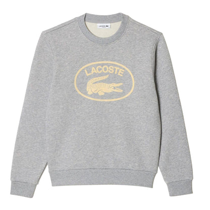 Grey - Front - Lacoste Womens-Ladies Organic Cotton Fleece Loose Sweatshirt