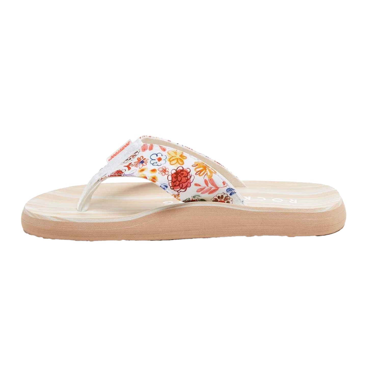 White - Side - Rocket Dog Womens-Ladies Adios Kitts Flip Flops