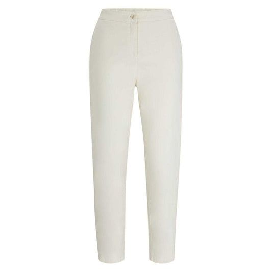 White - Front - Boss Womens-Ladies Tolinda-D Elasticated Waist Trousers