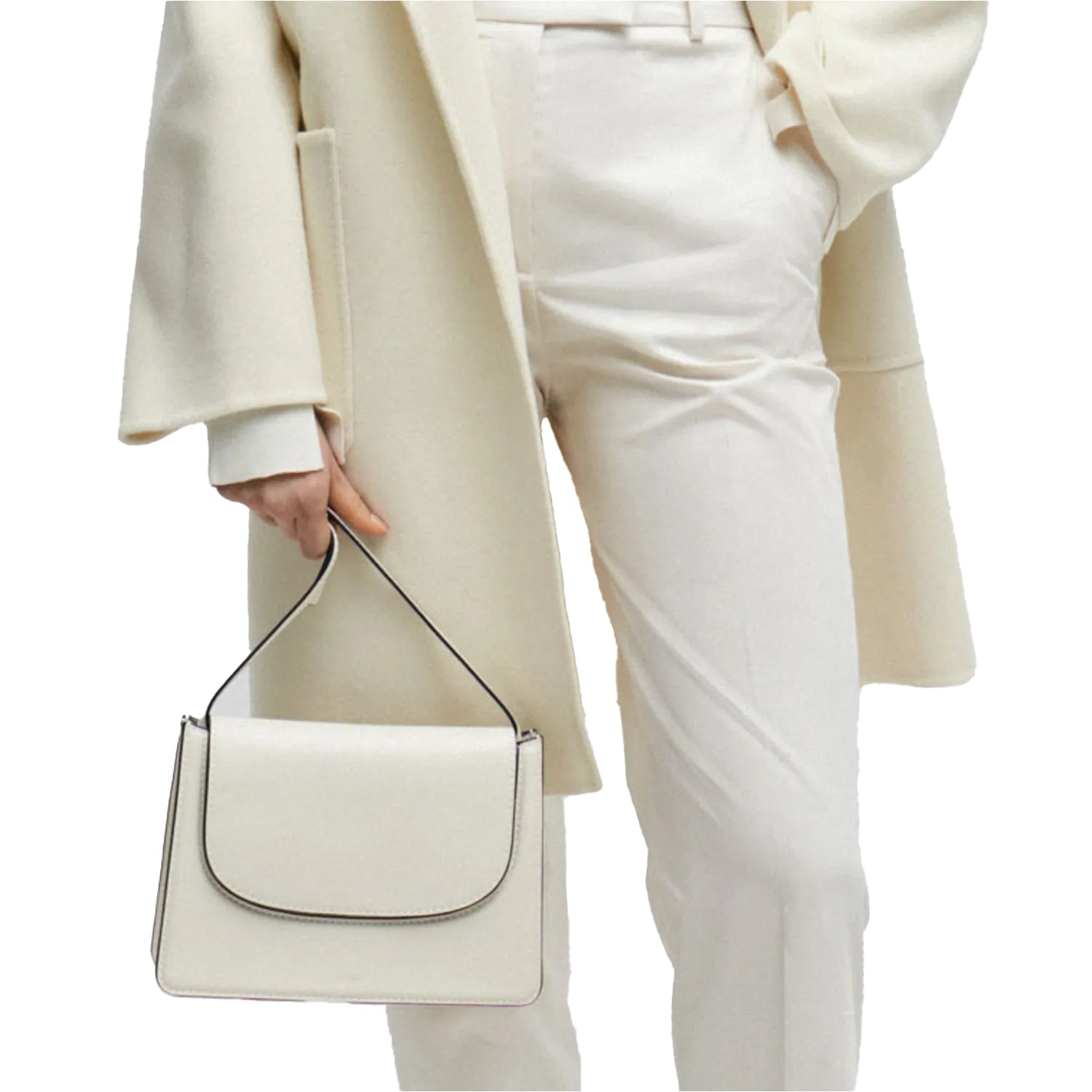 White - Side - Boss Womens-Ladies Alycia Leather Crossbody Bag
