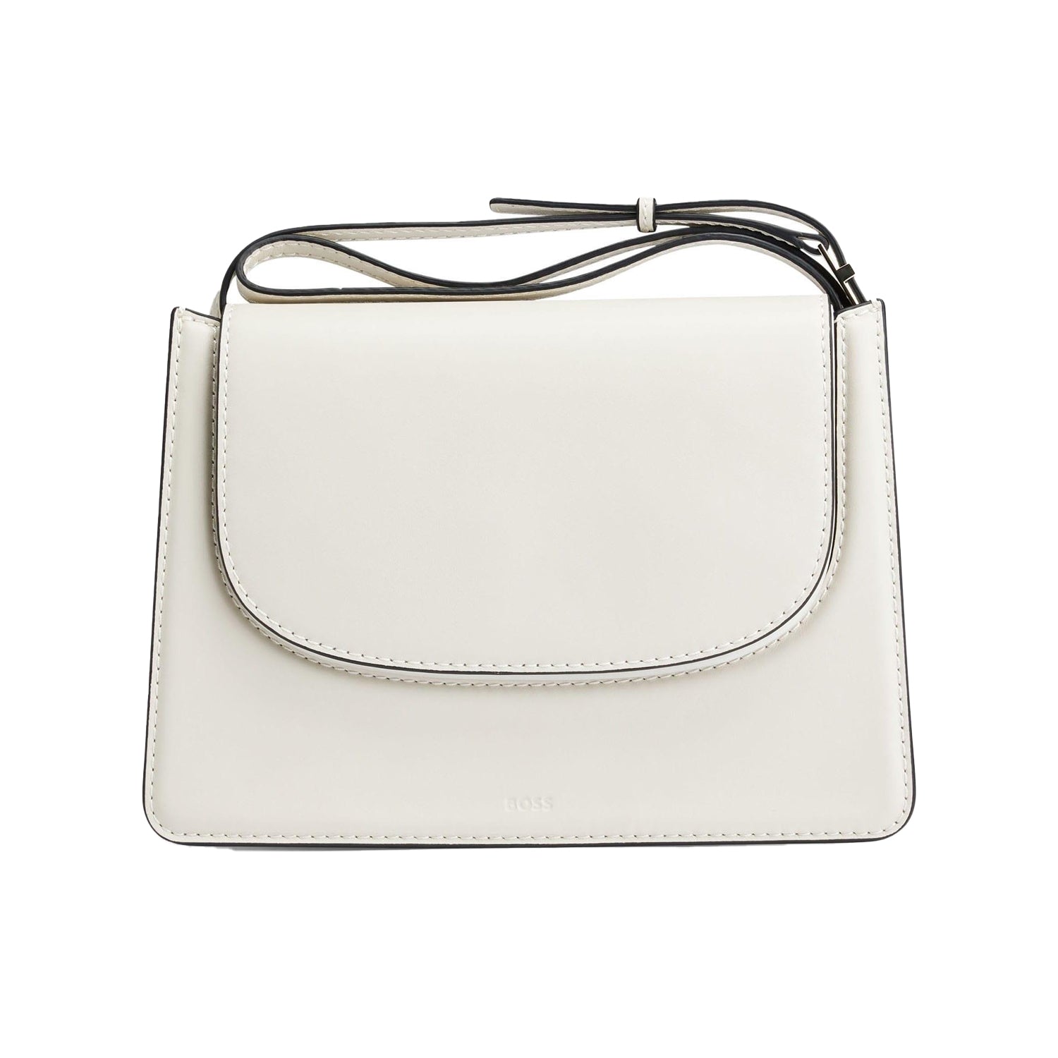 White - Front - Boss Womens-Ladies Alycia Leather Crossbody Bag