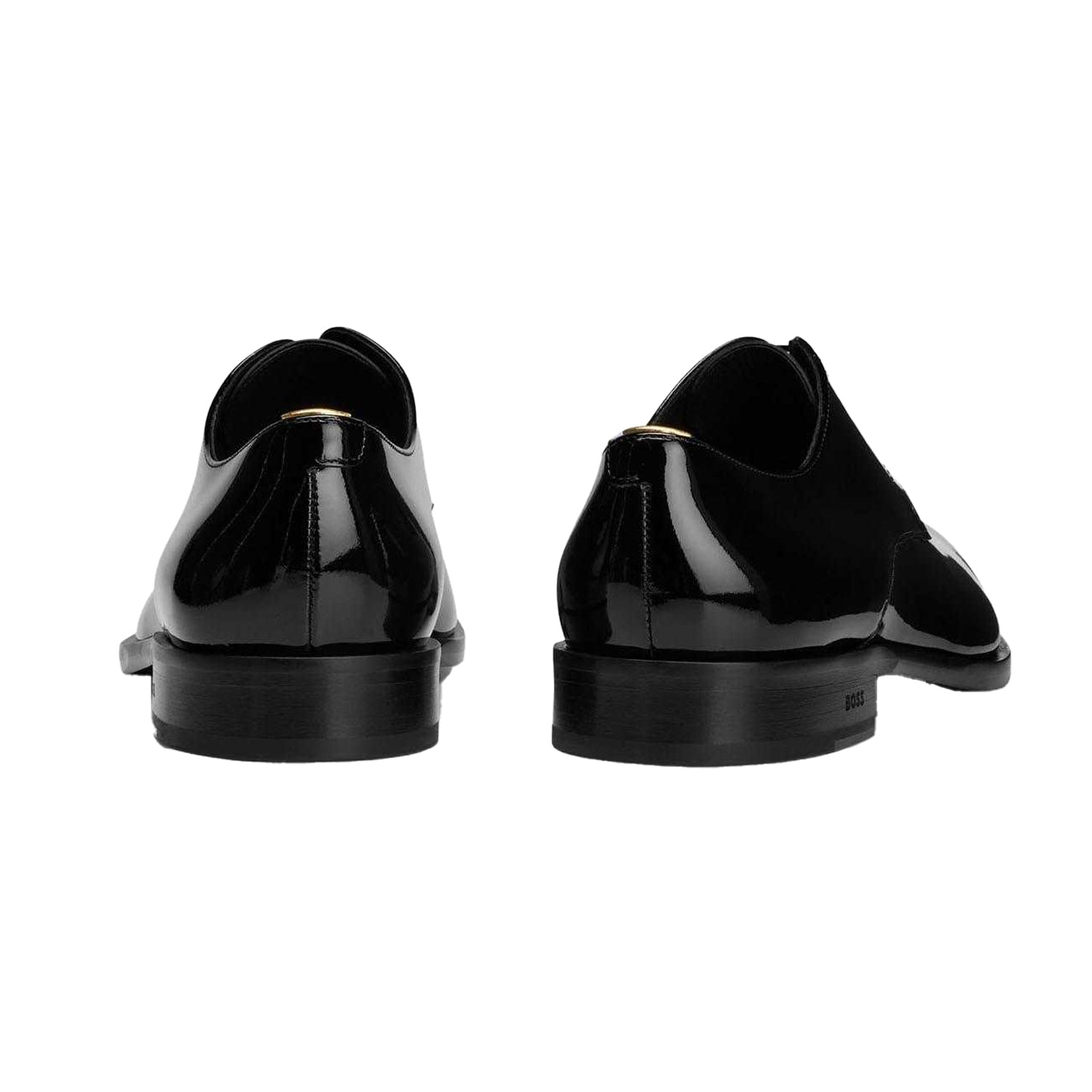 Black - Back - Hugo Boss Mens Bruce Shiny Leather Derby Shoes