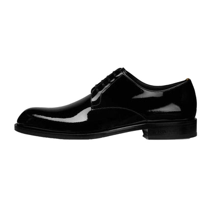 Black - Front - Hugo Boss Mens Bruce Shiny Leather Derby Shoes