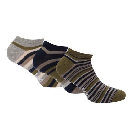 Brown-Black-Grey - Front - Lee Unisex Adult Contrast Striped Liner Socks (Pack of 3)