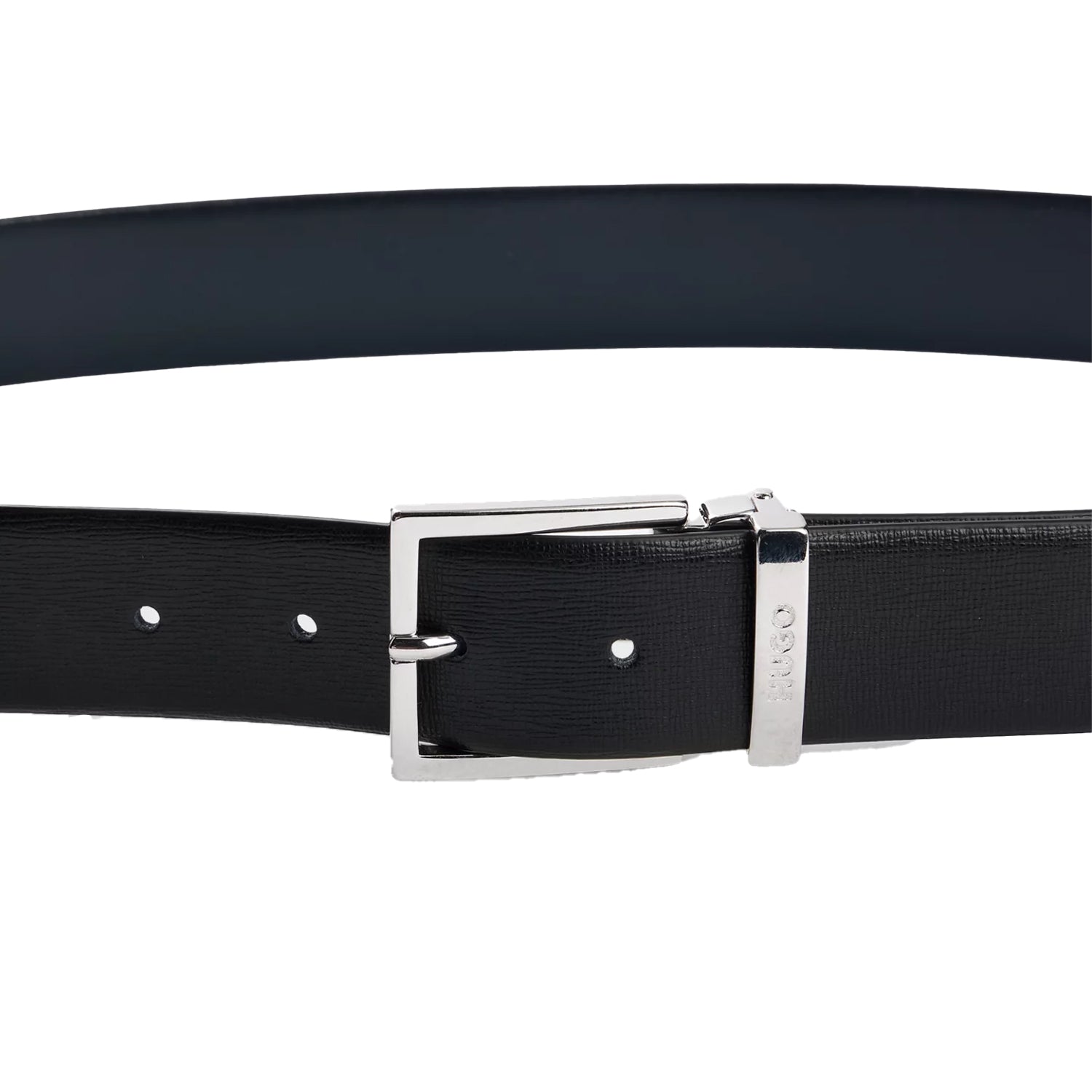 Black - Side - Hugo Mens Giupi-S Leather Belt