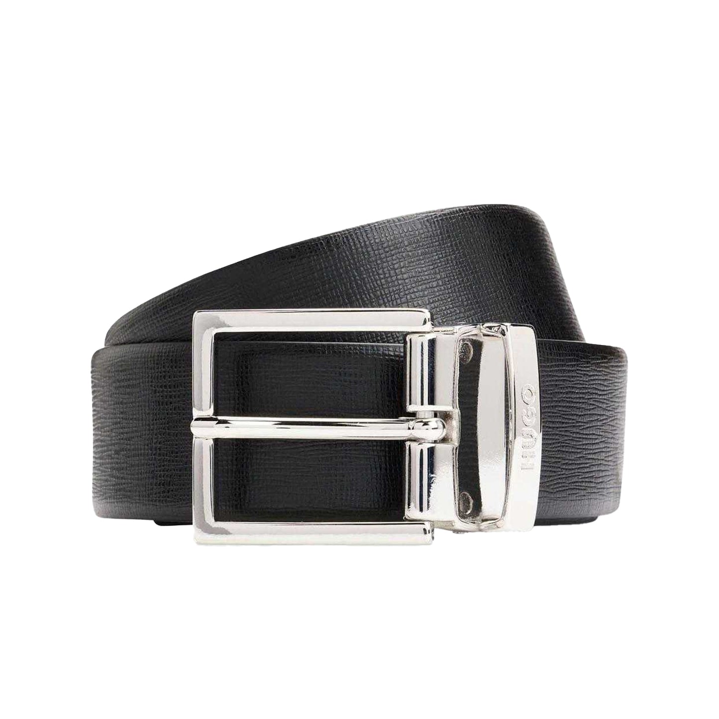 Black - Front - Hugo Mens Giupi-S Leather Belt