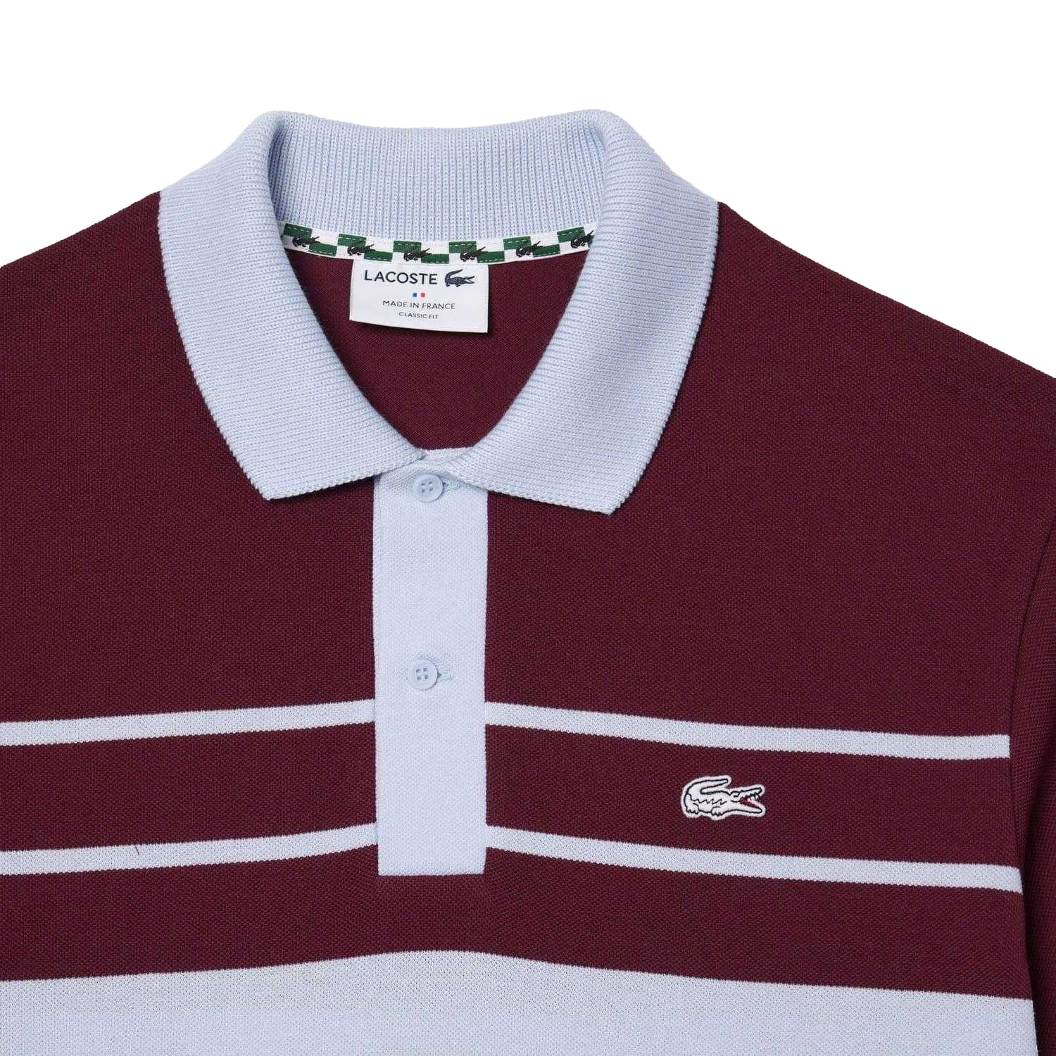 Blue-Red - Side - Lacoste Mens French Made Classic Polo Shirt