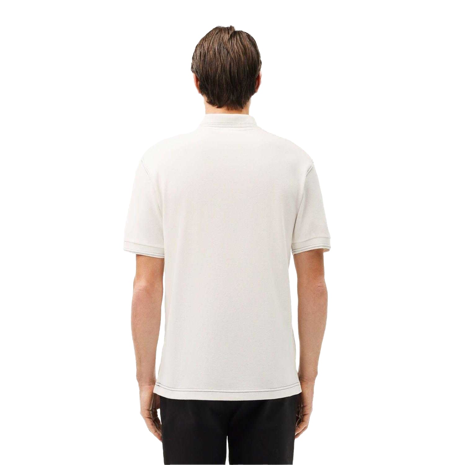 White - Back - Lacoste Mens L.12.12 Pique Heavyweight Classic Polo Shirt