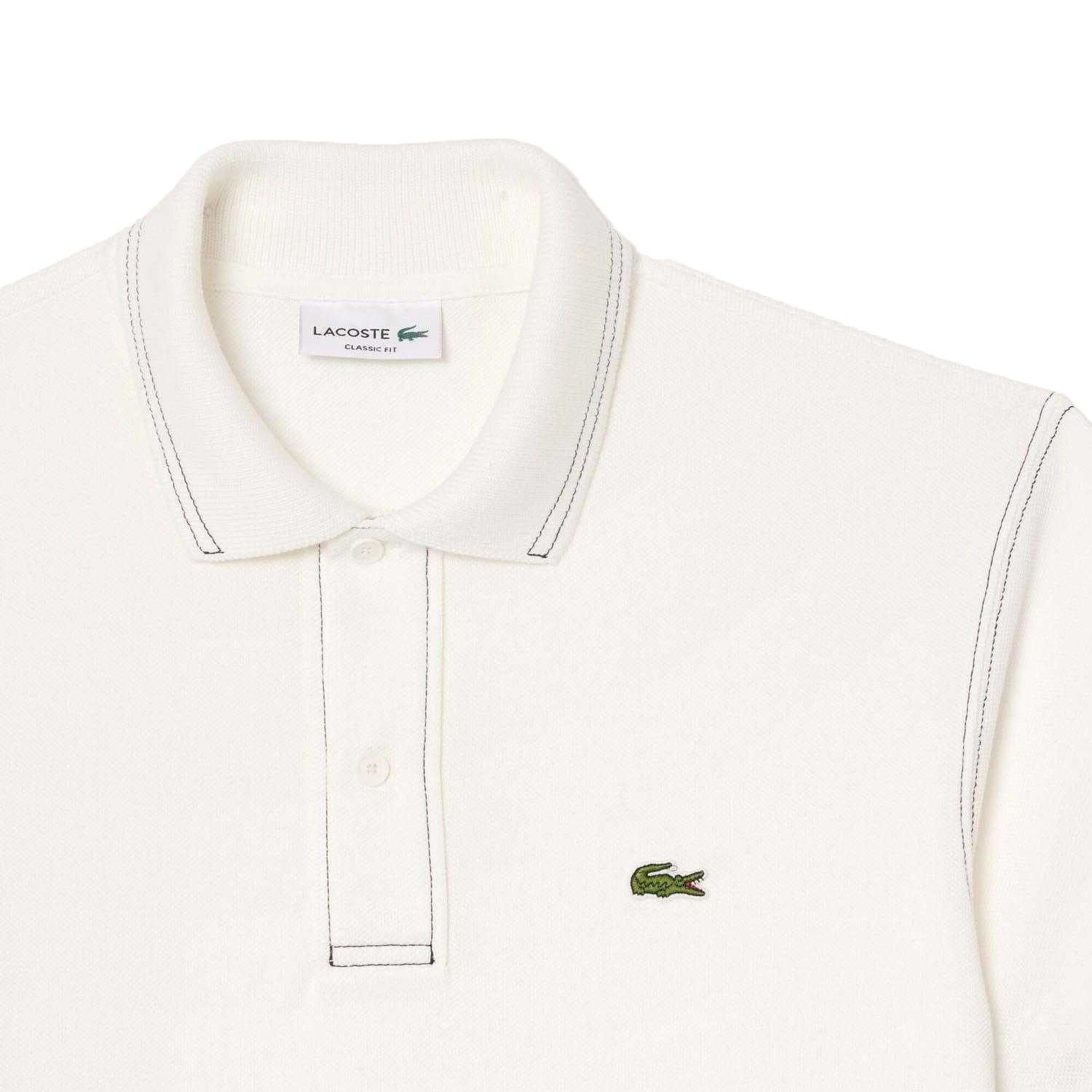 White - Side - Lacoste Mens L.12.12 Pique Heavyweight Classic Polo Shirt