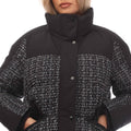 Black - Side - Gant Womens-Ladies Tweed Down Jacket