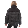 Black - Back - Gant Womens-Ladies Tweed Down Jacket