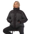 Black - Lifestyle - Gant Womens-Ladies Tweed Down Jacket