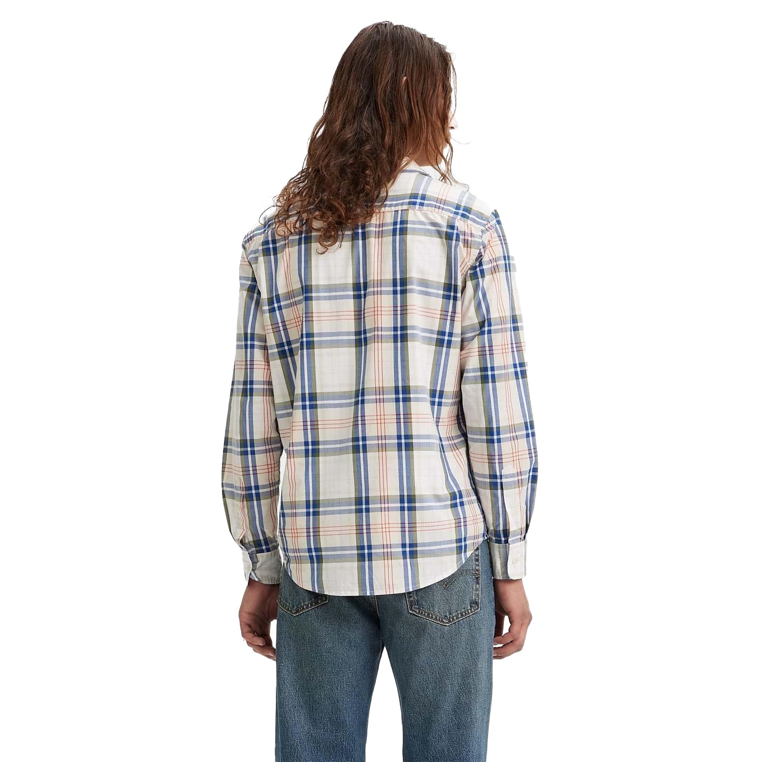 White-Blue - Back - Levis Mens Sunset Standard Shirt