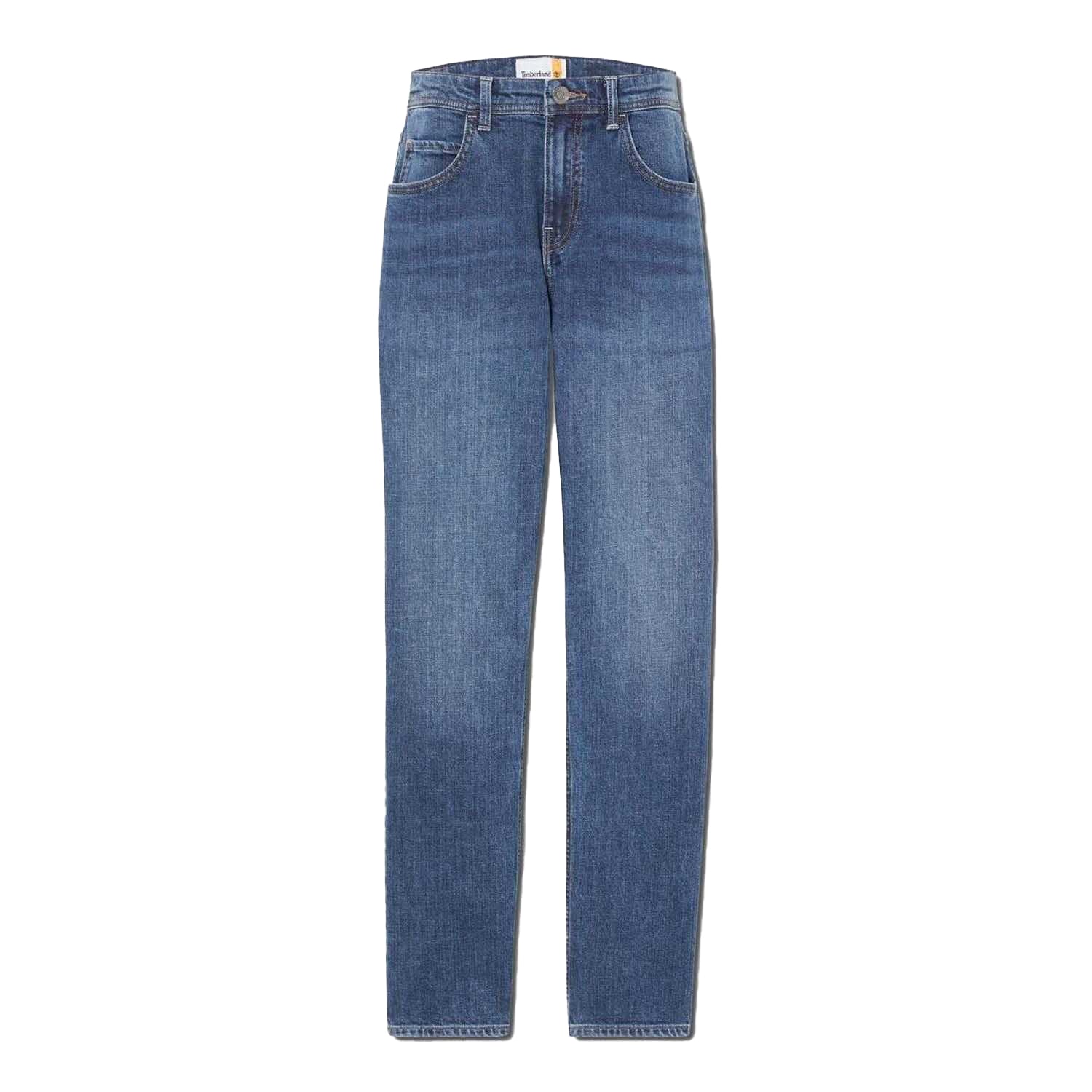 Indigo - Front - Timberland Mens Sandown Leather Badge 5 Pockets Slim Jeans