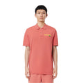 Red - Close up - Lacoste Mens L.12.12 Washed Regular Polo Shirt