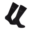 Black - Front - Hugo Boss Mens Striped Crew Socks (Pack of 2)