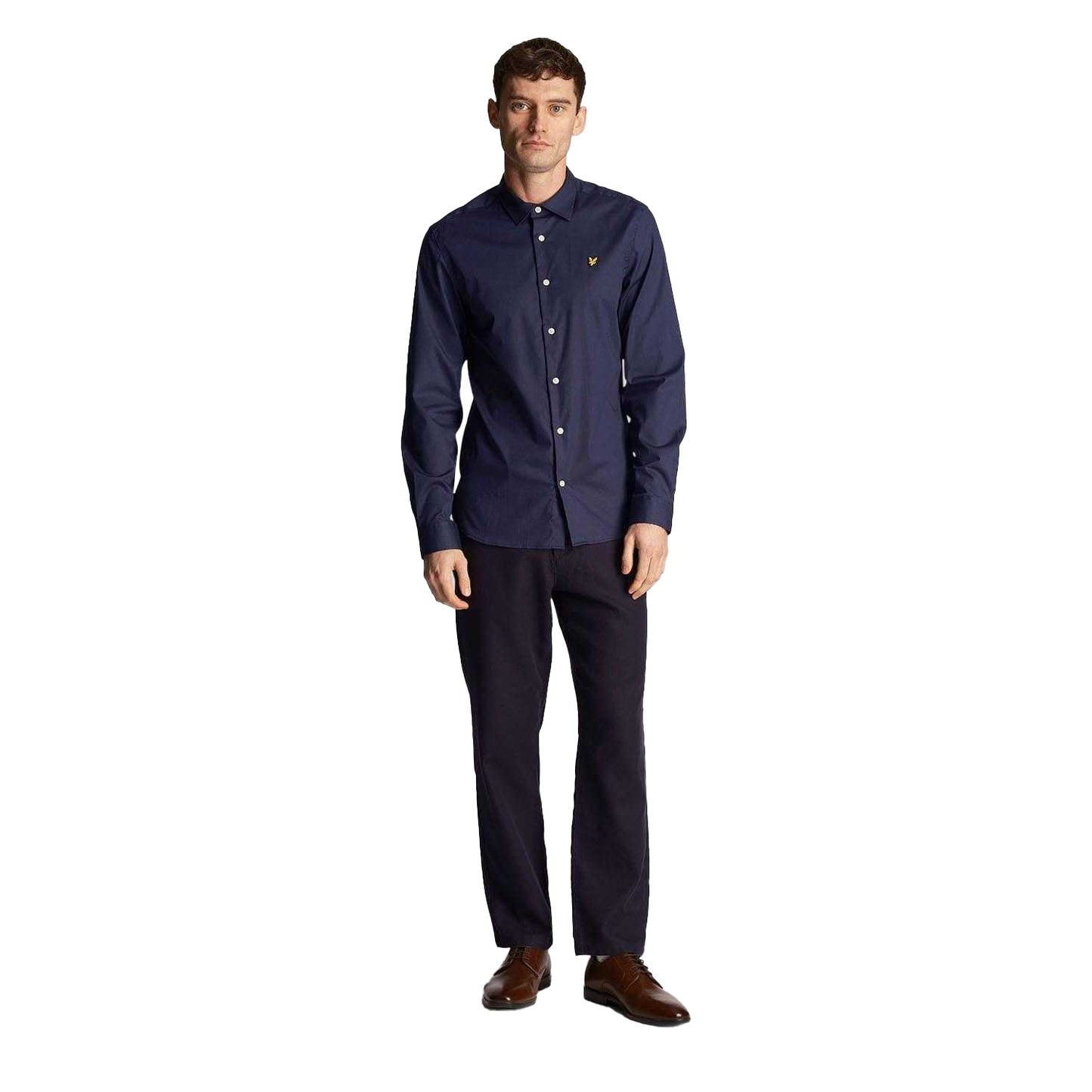Navy - Lifestyle - Lyle & Scott Mens Poplin Slim Shirt