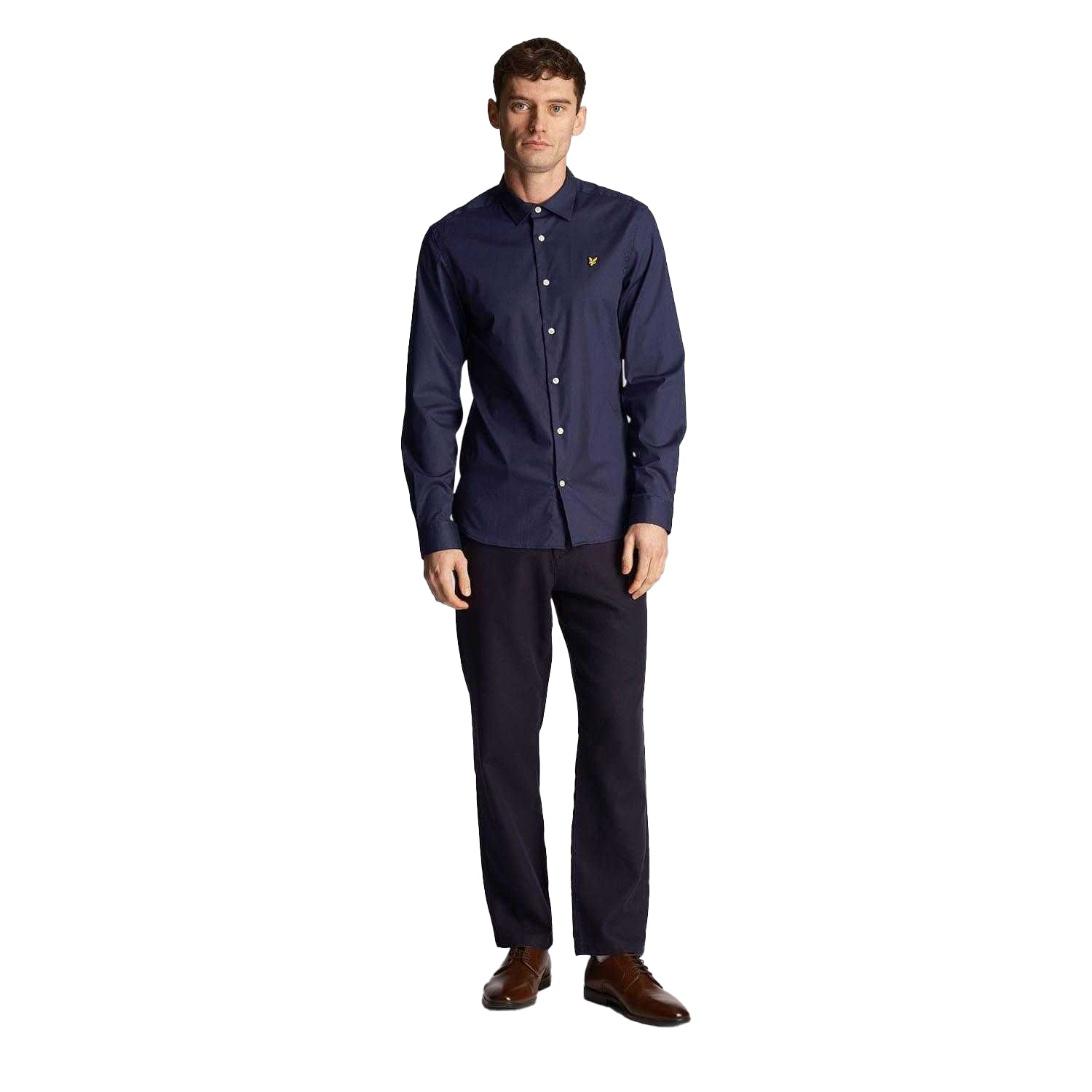 Navy - Lifestyle - Lyle & Scott Mens Poplin Slim Shirt
