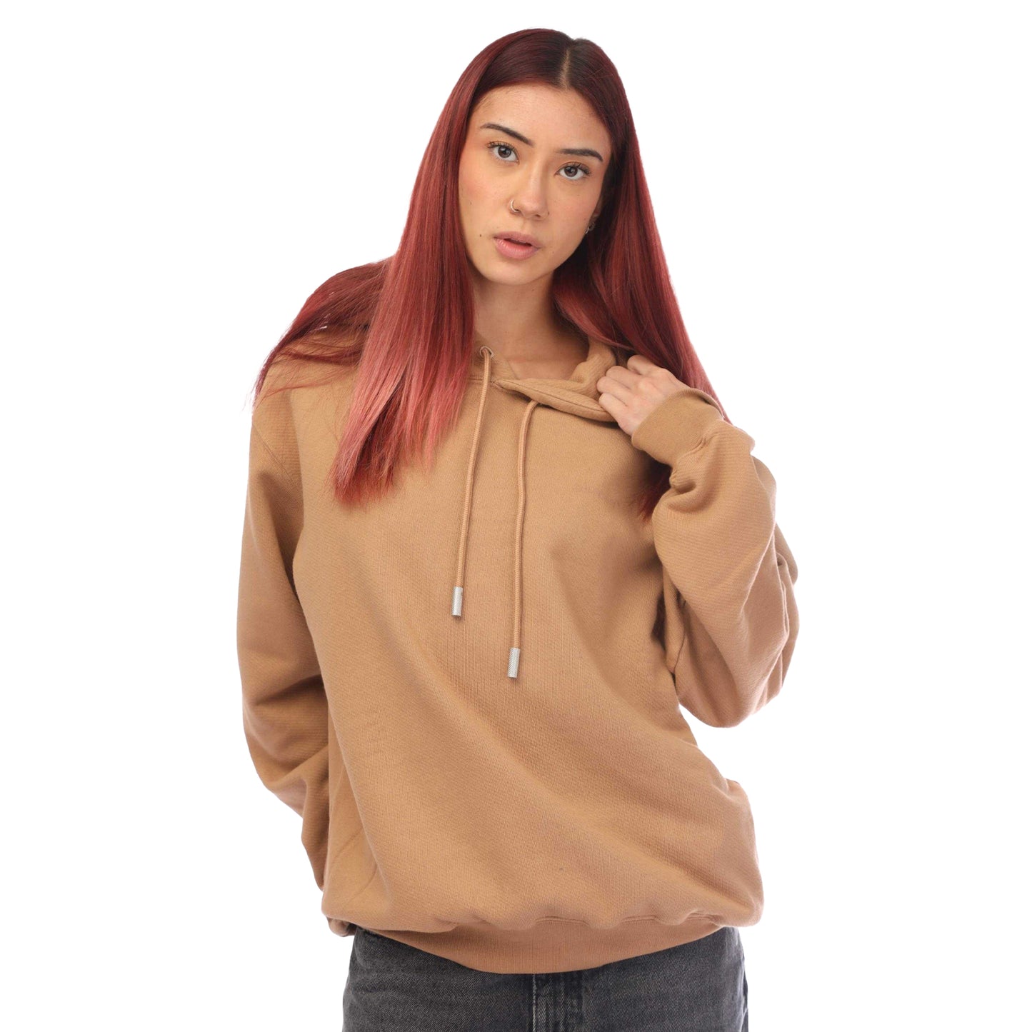 Brown - Side - Off White Womens-Ladies For All Hoodie