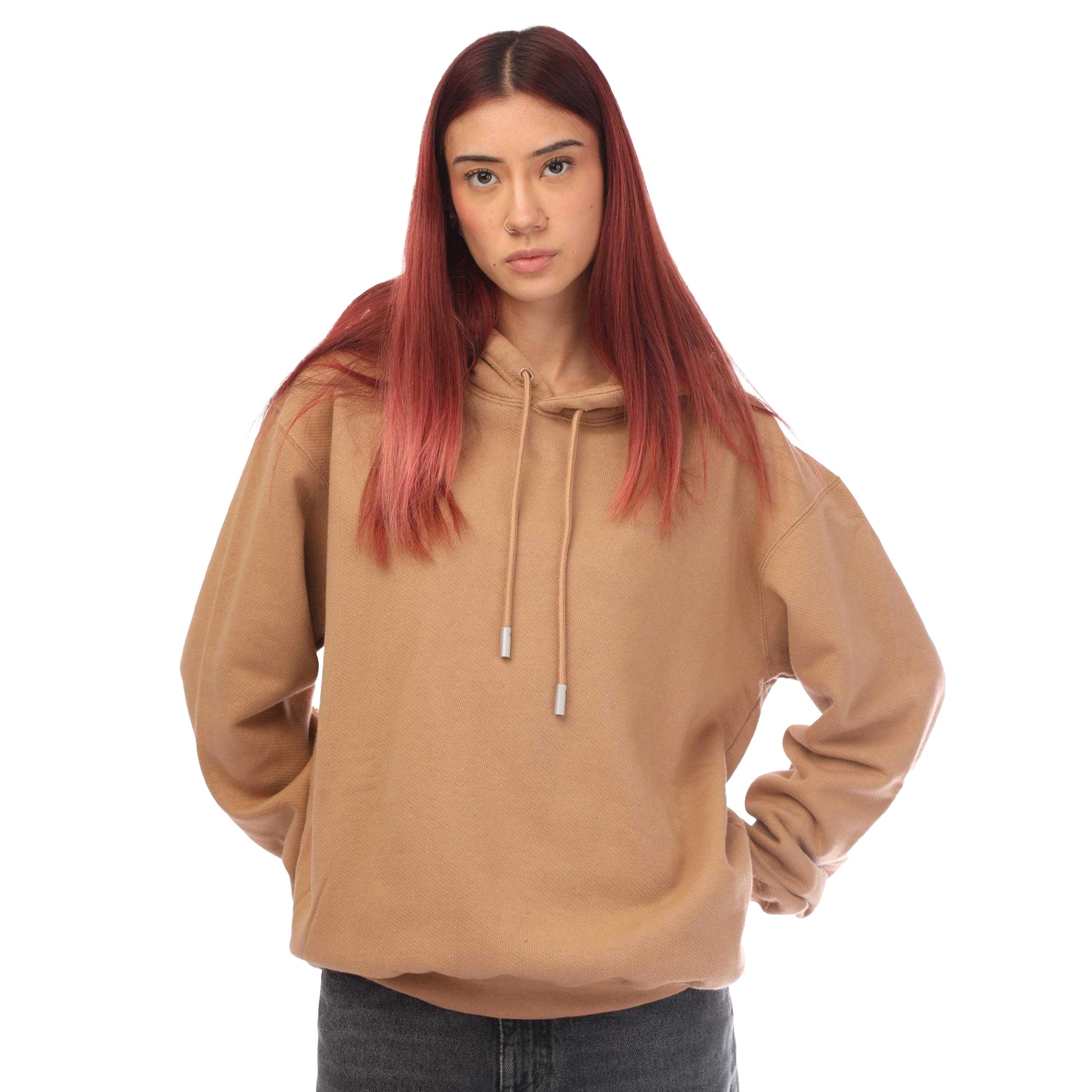 Brown - Front - Off White Womens-Ladies For All Hoodie