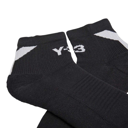 Black - Back - Y-3 Mens Lo Logo Ankle Socks