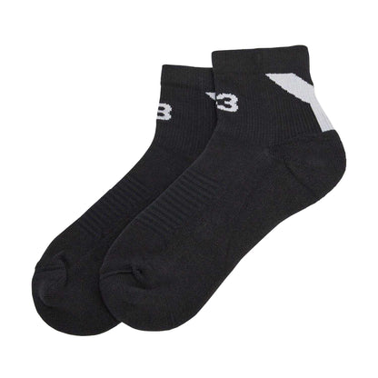 Black - Front - Y-3 Mens Lo Logo Ankle Socks