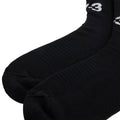 Black - Side - Y-3 Mens Hi Logo Crew Socks