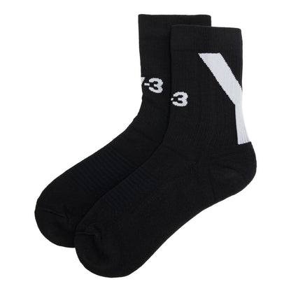 Black - Front - Y-3 Mens Hi Logo Crew Socks