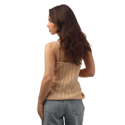 Beige - Back - Nobody´s Child Womens-Ladies Ribbed Camisole