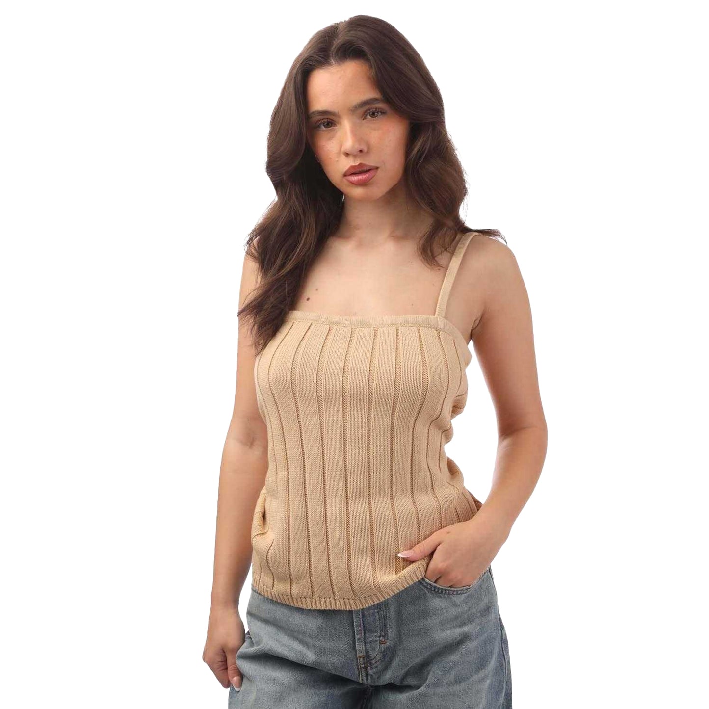 Beige - Front - Nobody´s Child Womens-Ladies Ribbed Camisole