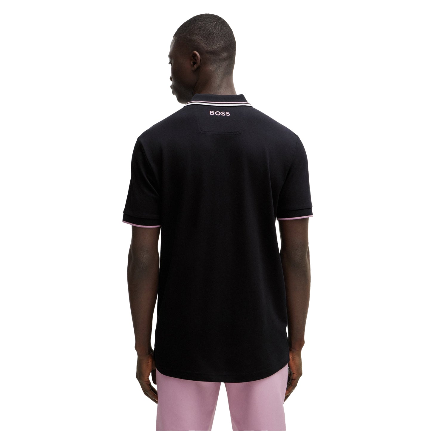 Dark Blue - Back - Boss Mens Paddy Pro Contrast Logo Polo Shirt