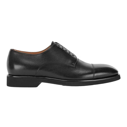 Black - Side - Boss Mens Jerrard Leather Derby Shoes